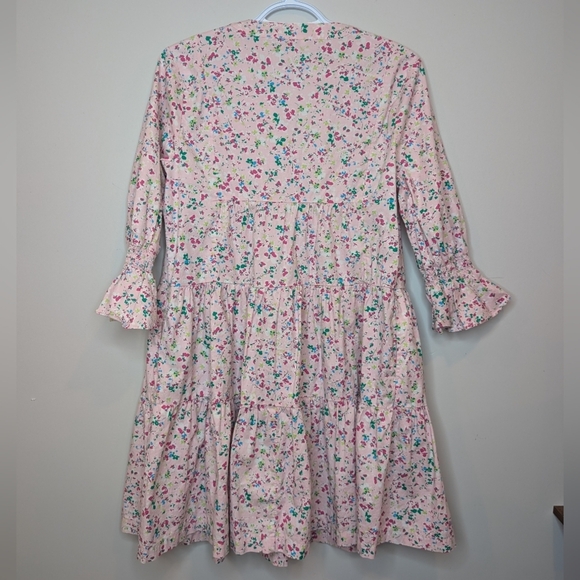 Crown & Ivy Women's Pink Floral Print 3/4 Sleeve Swing Dress Women's Small - Picture 3 of 9